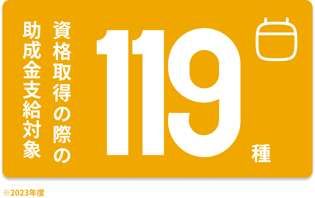 取得助成金 支給対象資格：119種