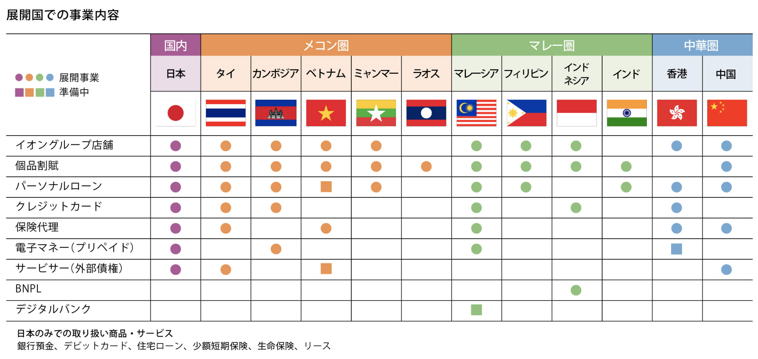 展開国での事業内容